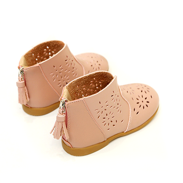 Wholesale new retro hollow girls short boots non-slip casual printing pattern children's boots