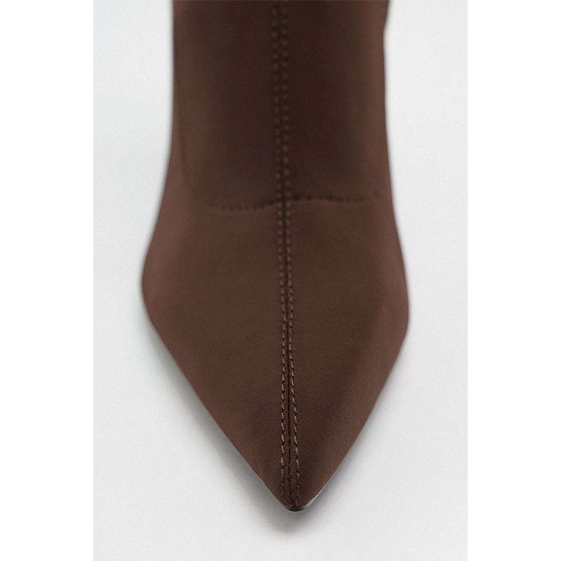 New Fashion Brown Sexy Calf Leather Upper Ladies Stiletto Custom Mid Boots