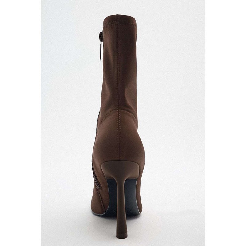 New Fashion Brown Sexy Calf Leather Upper Ladies Stiletto Custom Mid Boots