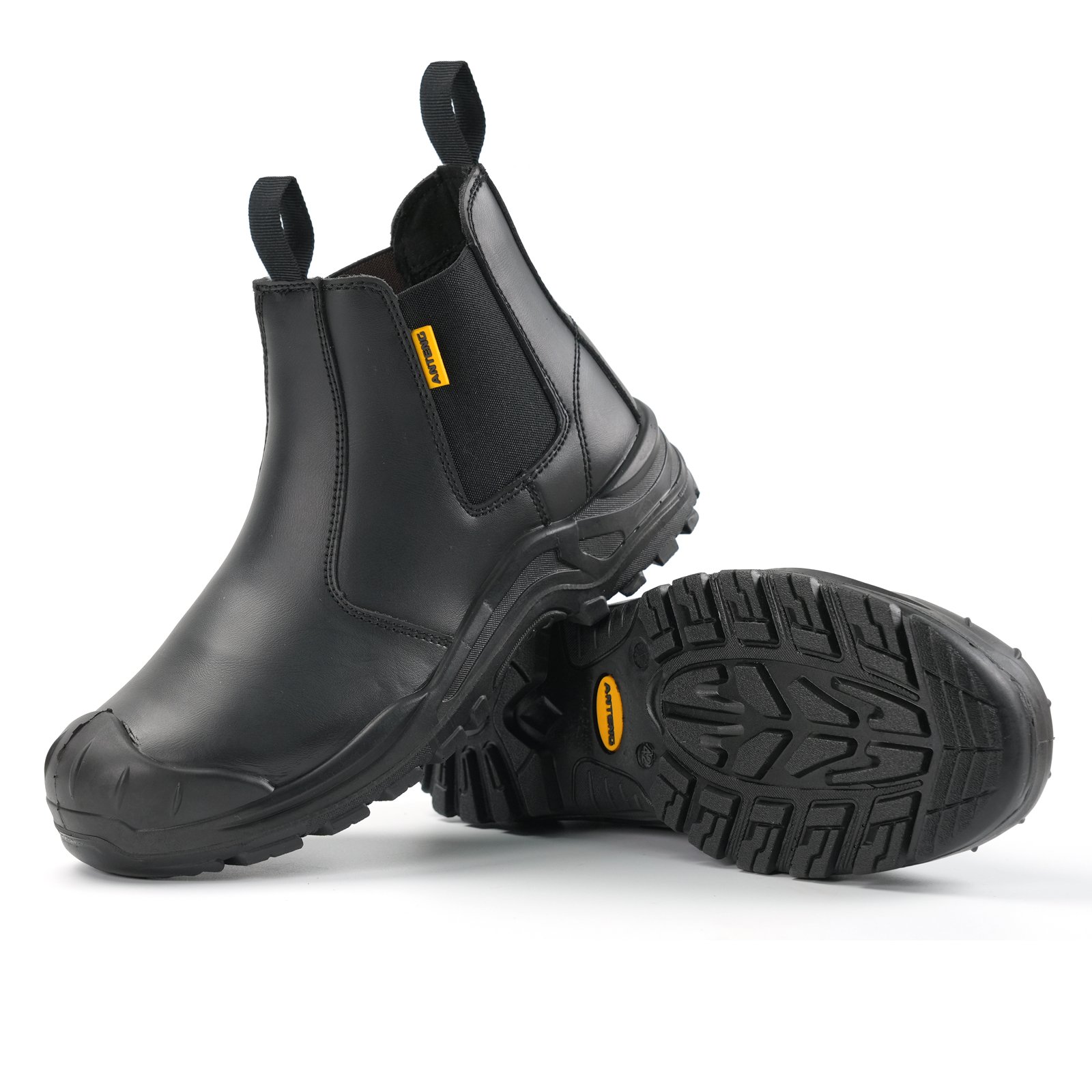 ANTENG S1P Standard Construction Work Boots Comfortable Steel Toe Safety Shoes with Anti-Static Feature Breathable Mesh Lining