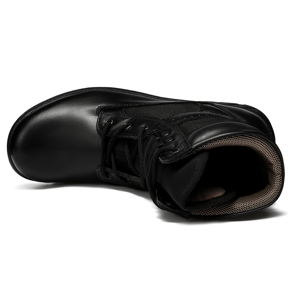 XINXING Black Outdoor PU Rubber Outsole High Upper Shoes Tactical Leather Combat Boots for Men