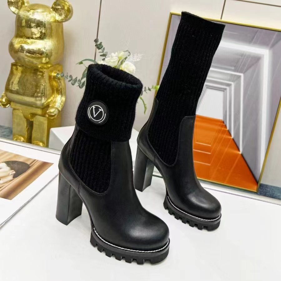 Top quality factory price brand name luxury designer ankle boots genuine leather boots for women with heels