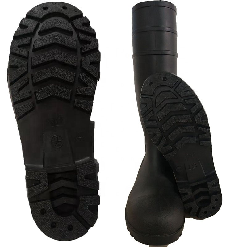 Black High Thigh waterproof Protective men rain boots PVC rain safety Boots