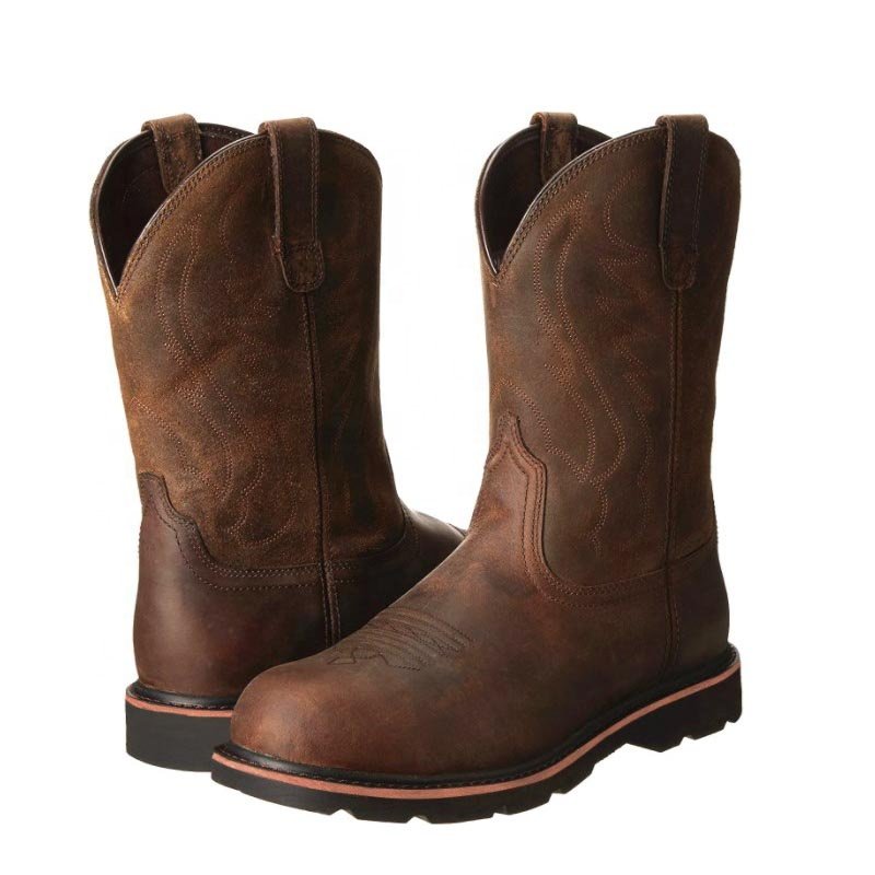 dropshipping 2023 Personality Leather Lined Boots Men' s big Size Western Cowboy Boots Embroidered Men' s riding Boots cowboy