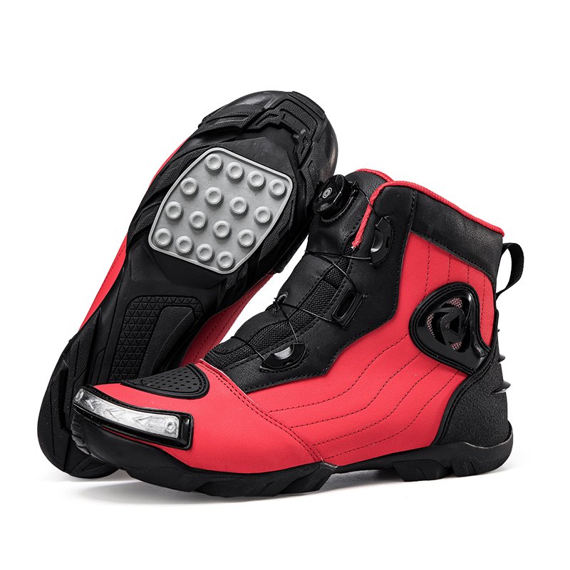 Factory Wholesale Men's Denim Leather Racing Shoes Winter & Summer Adventure Motorcycle Boots