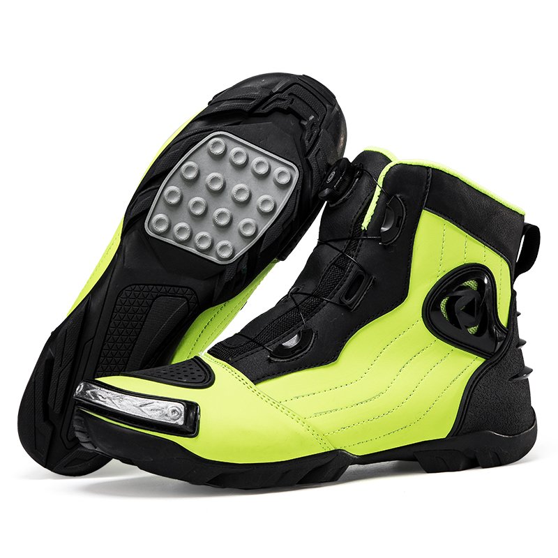Factory Wholesale Men's Denim Leather Racing Shoes Winter & Summer Adventure Motorcycle Boots