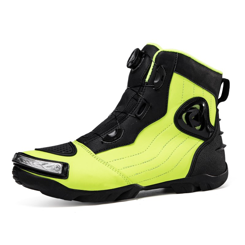 Factory Wholesale Men's Denim Leather Racing Shoes Winter & Summer Adventure Motorcycle Boots