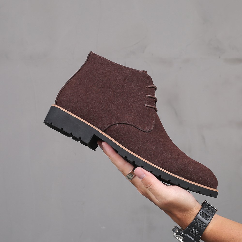 Big Size 14 Suede Leather Comfortable Lace Up Wholesale Men's Chelsea Leather Boots