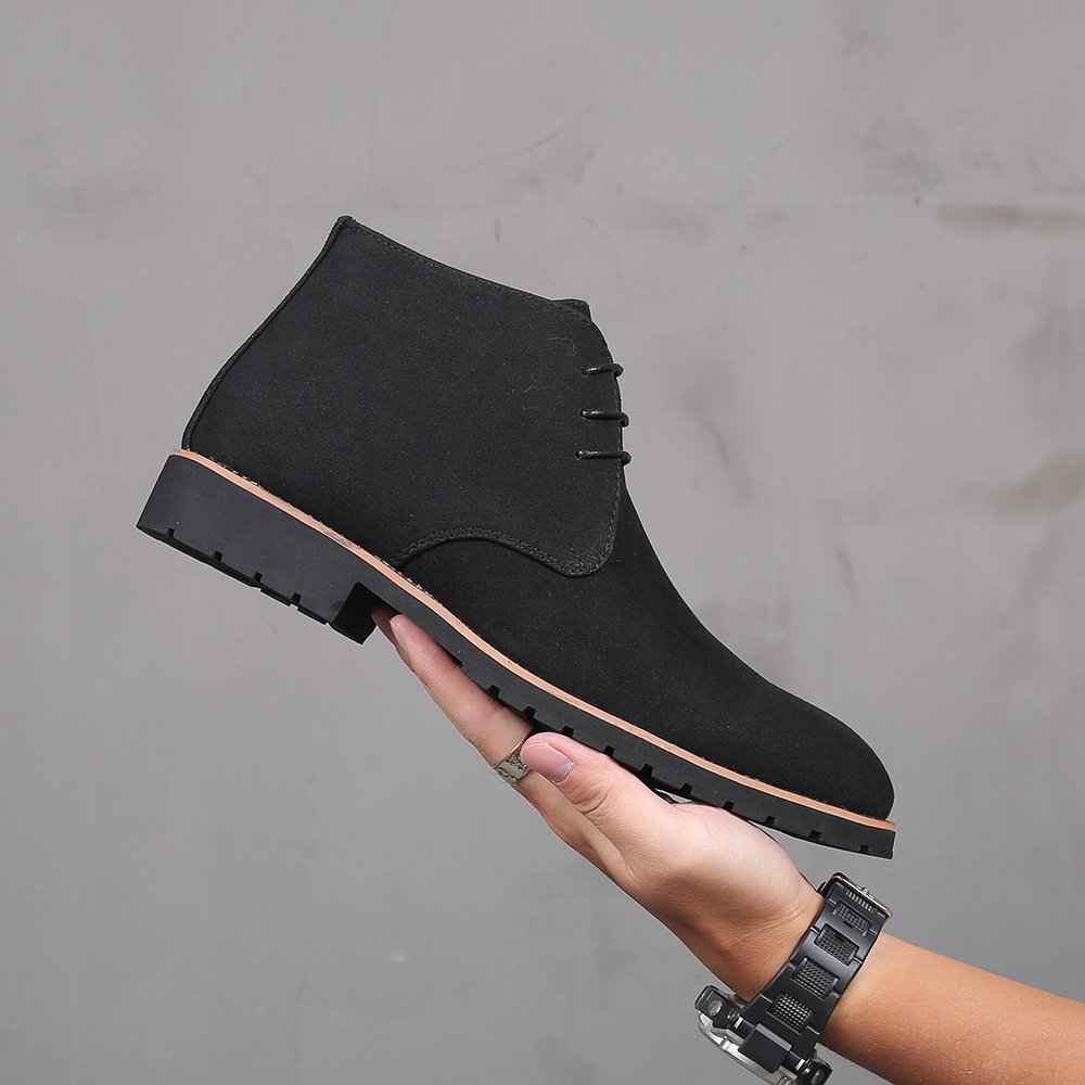 Big Size 14 Suede Leather Comfortable Lace Up Wholesale Men's Chelsea Leather Boots