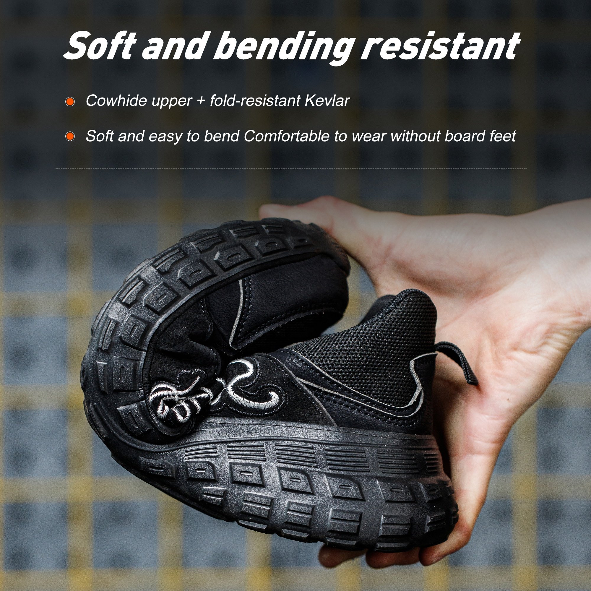 Working shoes men anti-smashing wear resistant fashionable high summer mesh security steel toe safety shoe