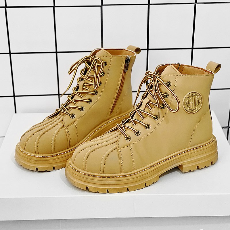 Fashion Delicate Leather Upper Martin Boots Stable Grip Rubber Non-slip Sole High Ankle men's Hiking Shoes