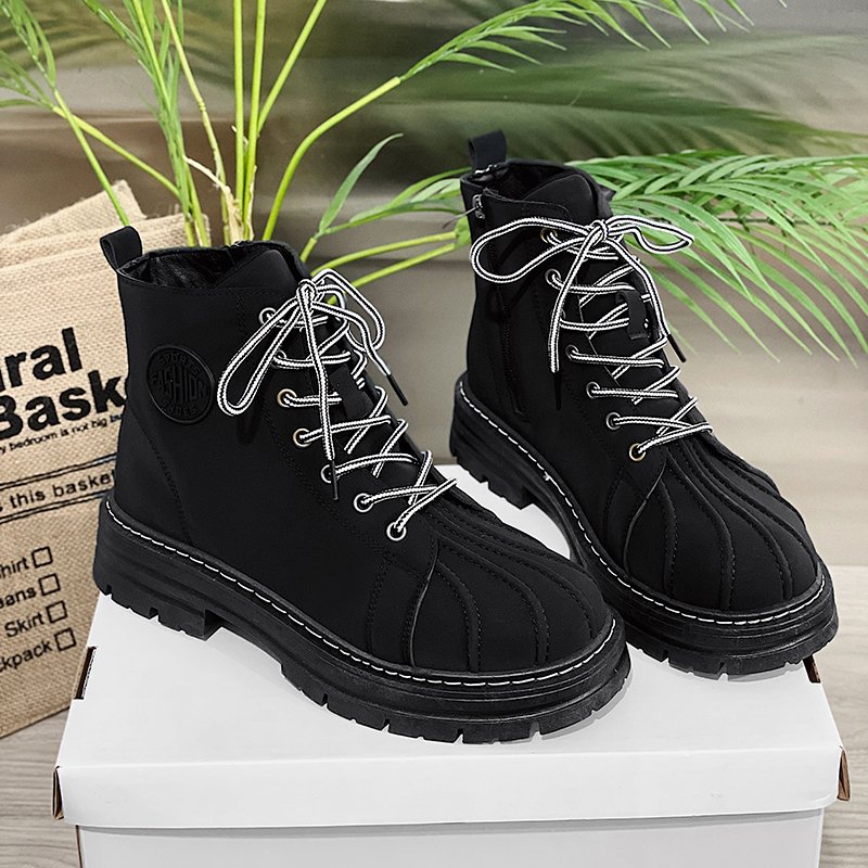 Fashion Delicate Leather Upper Martin Boots Stable Grip Rubber Non-slip Sole High Ankle men's Hiking Shoes