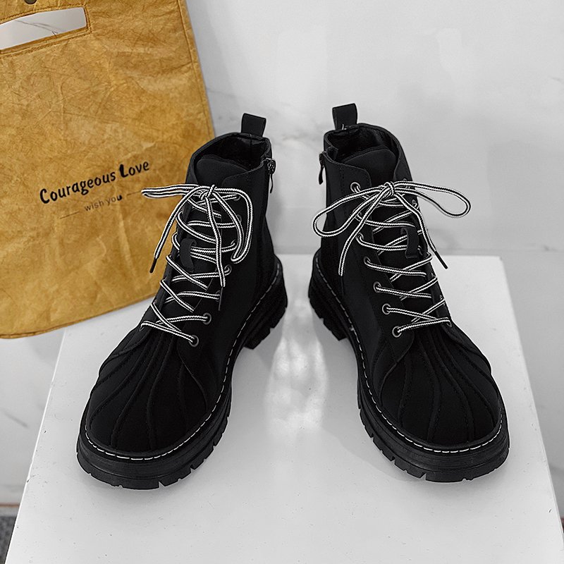 Fashion Delicate Leather Upper Martin Boots Stable Grip Rubber Non-slip Sole High Ankle men's Hiking Shoes