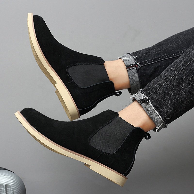 hot selling fashion simple men's plus size men's boots mid-top boots