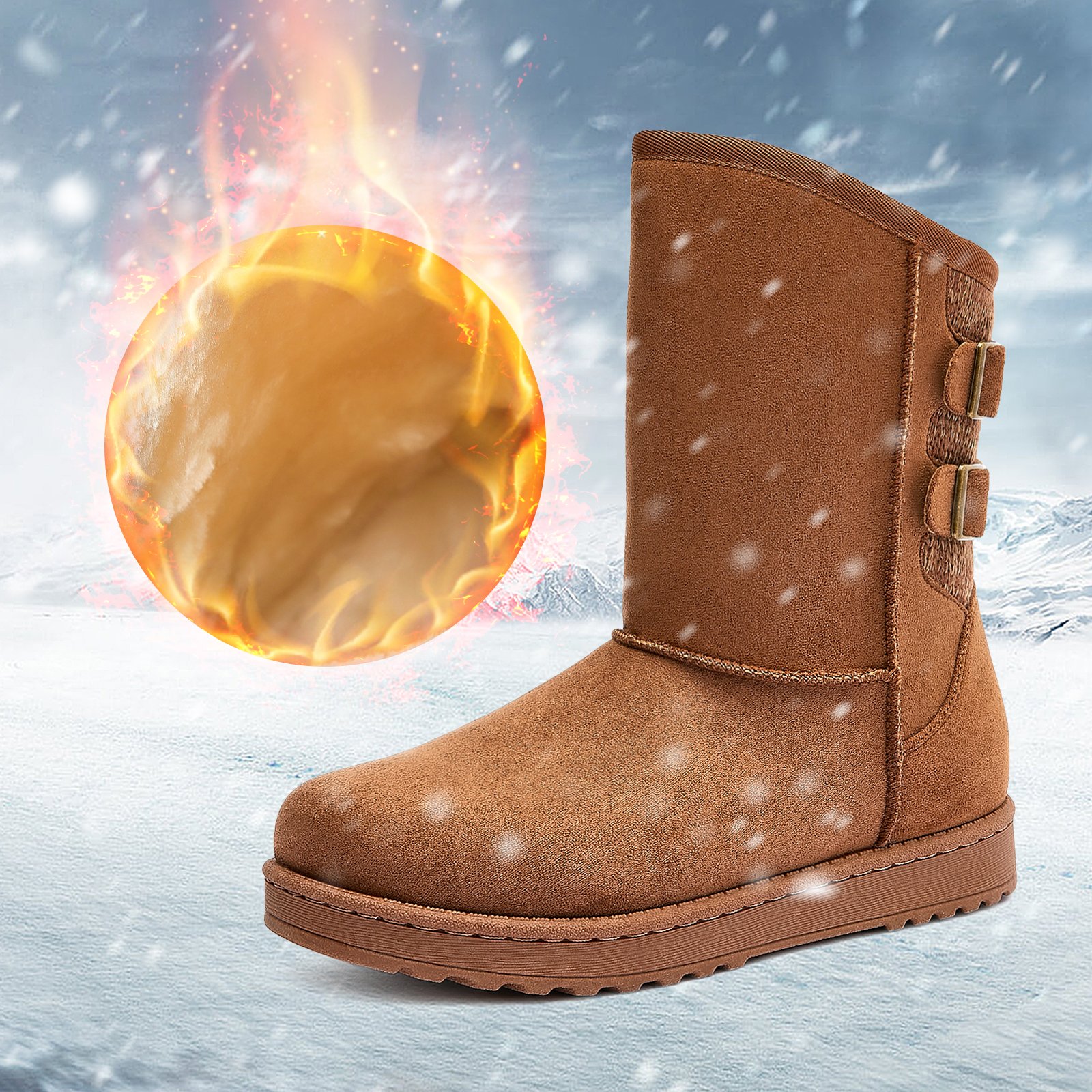 XRH New design snow boots for winter women ankle boots shoes woman lady mid calf fur snow boots shoes