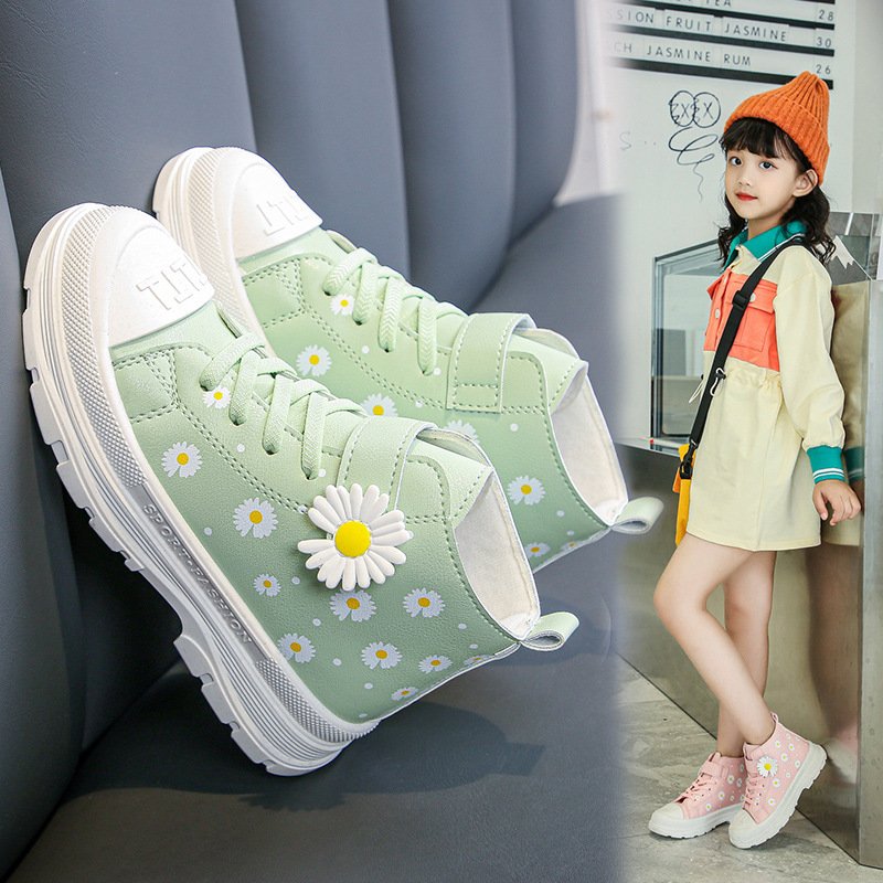 children's shoes Autumn and winter new sweet princess short boots girls sports non-slip high-top sneakers kids boots kids shoes
