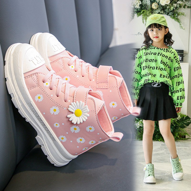 children's shoes Autumn and winter new sweet princess short boots girls sports non-slip high-top sneakers kids boots kids shoes