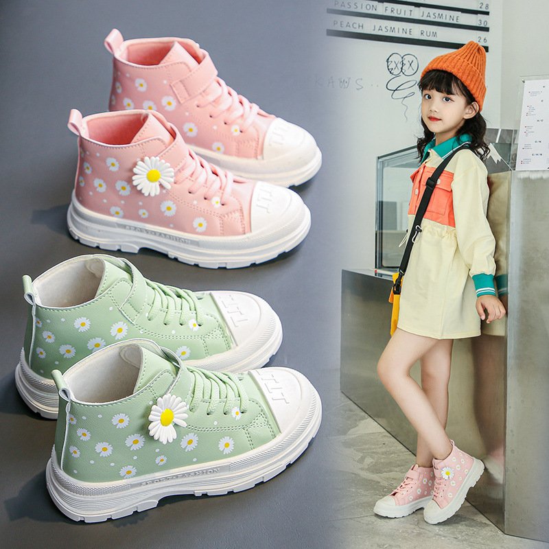 children's shoes Autumn and winter new sweet princess short boots girls sports non-slip high-top sneakers kids boots kids shoes
