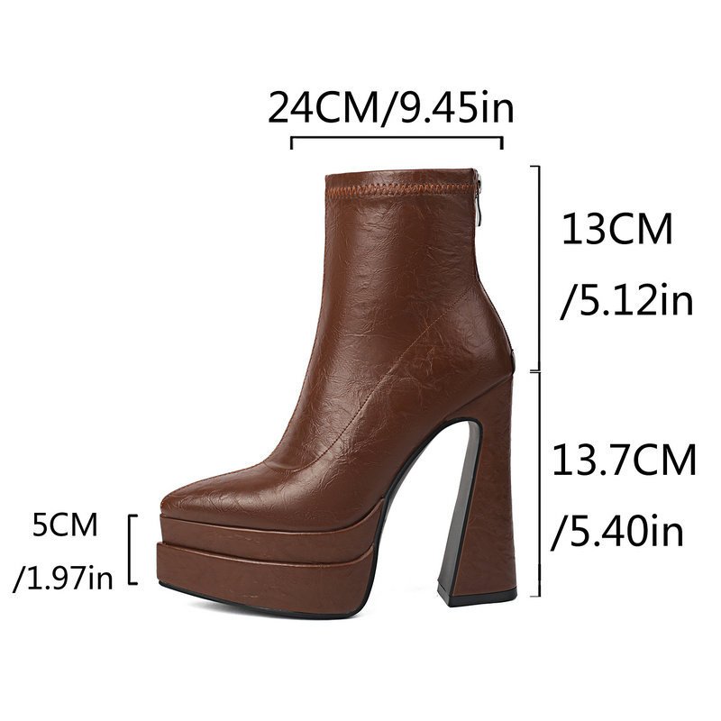 SHIKOL ankle boots for women fall winter faux fur boots zipper custom big size 12 black white brown platform shoes women boots