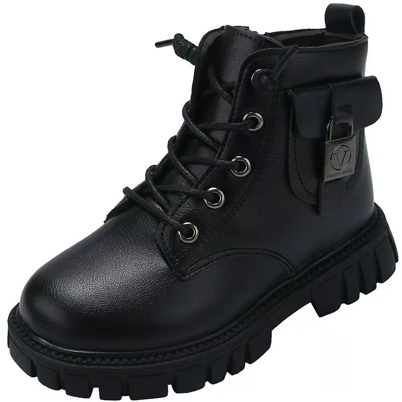 Hot Sale Fashionable Warm Leather Boots Ankle Boots Fashion Winter Fall Kids Casual Shoes