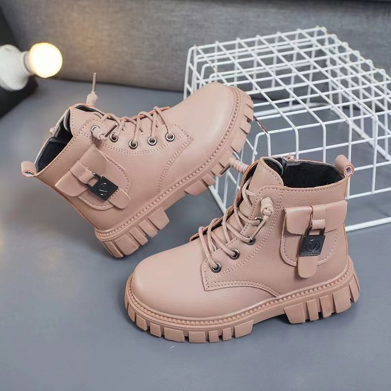 Hot Sale Fashionable Warm Leather Boots Ankle Boots Fashion Winter Fall Kids Casual Shoes