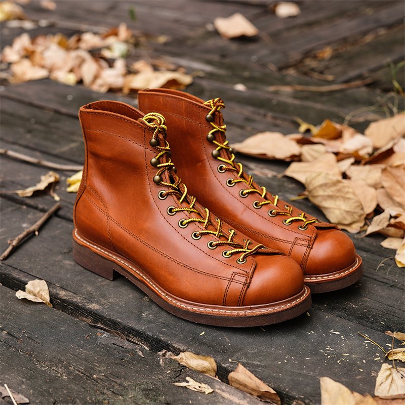 Hot sale Brown Man Boots Hitop High Quality Tresemme Botanique Genuine Leather Hiking Cowboy Boots Men