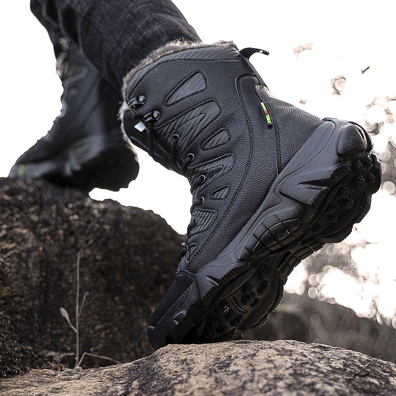 New Trend Winter Trekking Boot for Men High Ankle Waterproof Sports Work Safety Outdoor Hiking Shoes Leather Upper