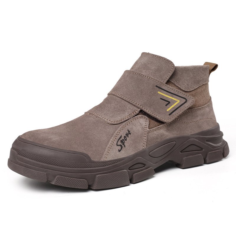 Functional industrial welder construction protective heavy duty work shoes engineer leather steel toe safety boots for men