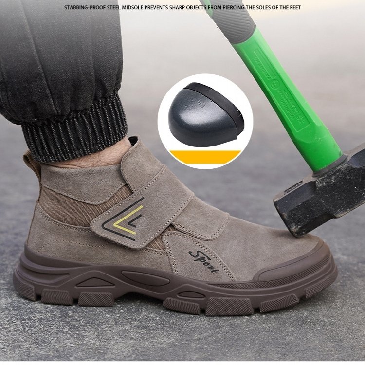 Functional industrial welder construction protective heavy duty work shoes engineer leather steel toe safety boots for men