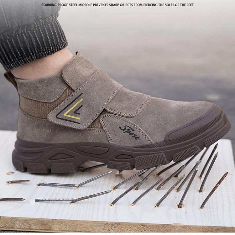 Functional industrial welder construction protective heavy duty work shoes engineer leather steel toe safety boots for men