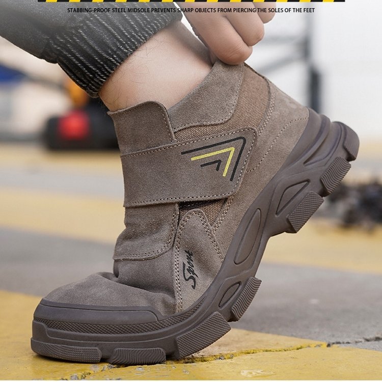 Functional industrial welder construction protective heavy duty work shoes engineer leather steel toe safety boots for men