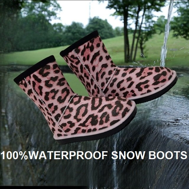 Fashion High Quality Women's Winter Warm Non-Slip Flat leopard print Snow Boots