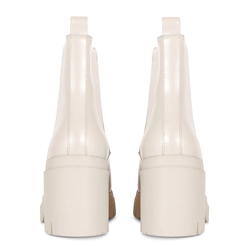 Casual pure color waterproof wholesale custom logo thick sold chunky heels round toe women ankle boots shoes