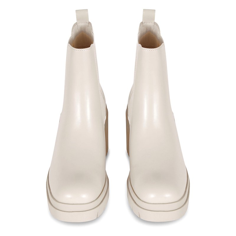 Casual pure color waterproof wholesale custom logo thick sold chunky heels round toe women ankle boots shoes