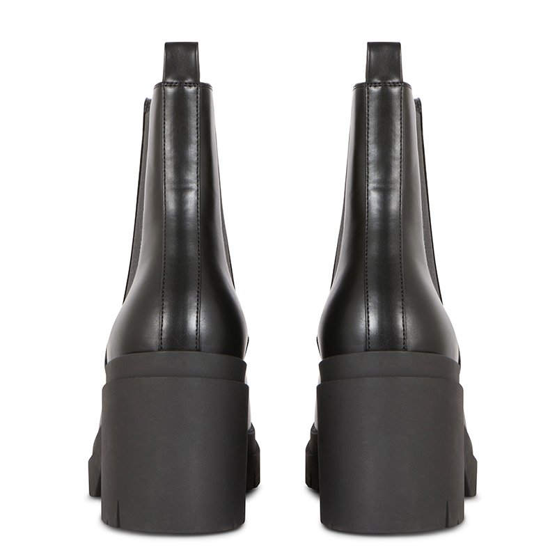 Casual pure color waterproof wholesale custom logo thick sold chunky heels round toe women ankle boots shoes