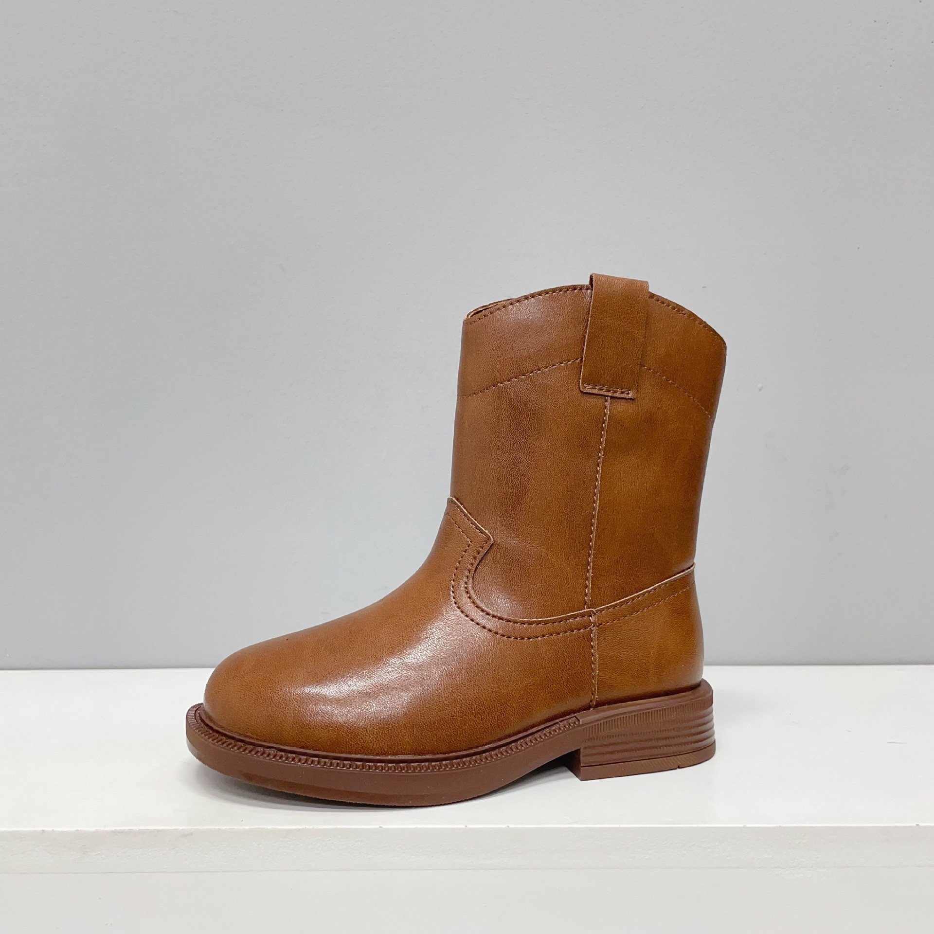 2024 New Autumn And Winter children midi Cowboy boot shoes wholesale girls non-slip zip fashion high quality kids Boots