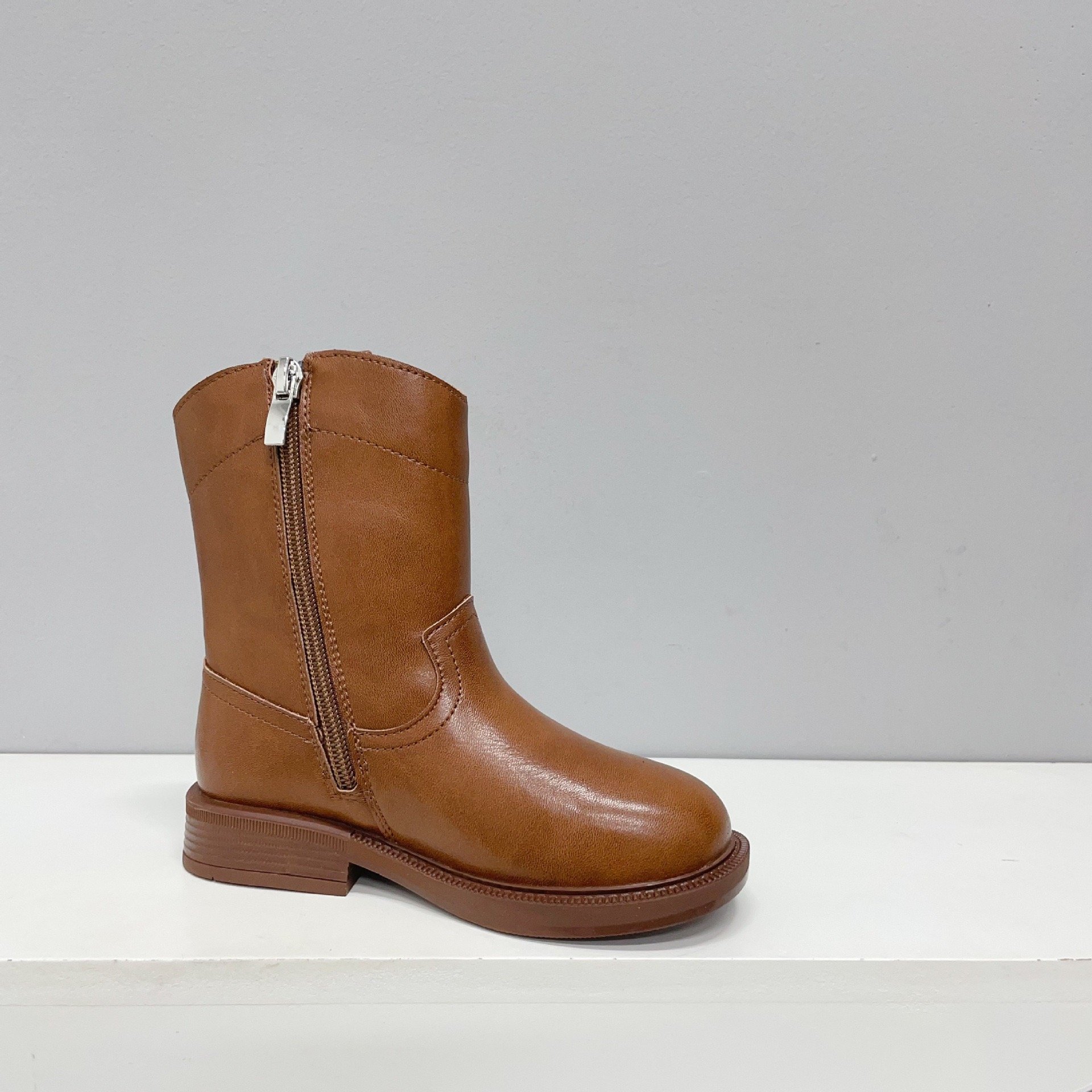 2024 New Autumn And Winter children midi Cowboy boot shoes wholesale girls non-slip zip fashion high quality kids Boots