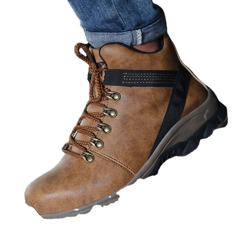 Wholesale High Quality Steel Toe Anti-smashing Indestructible Safety Shoes Water-proof Work Boots for Men