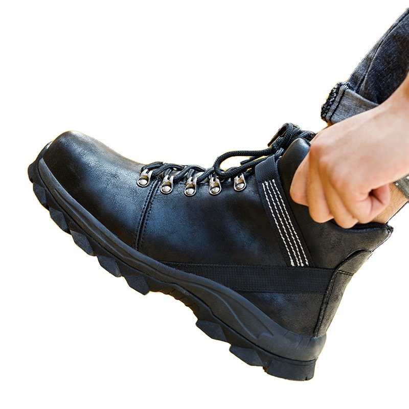 Wholesale High Quality Steel Toe Anti-smashing Indestructible Safety Shoes Water-proof Work Boots for Men