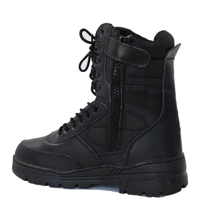men's Leather Black Tactical training outdoor boots shoes Durable Waterproof Leather Safety Boots for Men