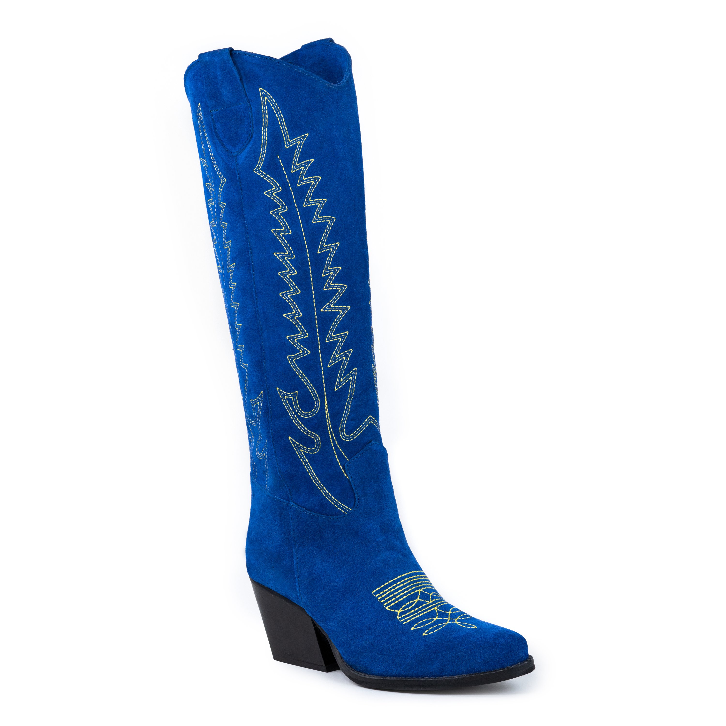 Kali Shoes Dallas Women's Customizable Color Handcrafted Italian Knee High Suede Leather Texan Boots Embroidered Western Summer