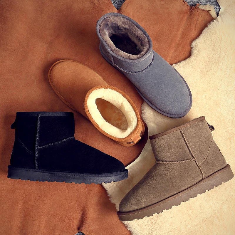 UGC Sheepskin Winter Snow Boots Women's Outdoor ankle bootie Warm Fur Winter Boots For Women