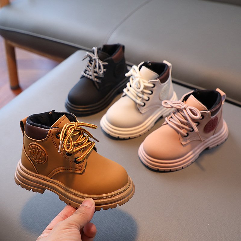 Children Brown Boots Autumn Winter New Girls Trendy Boots Little Boys' Casual Short Boots