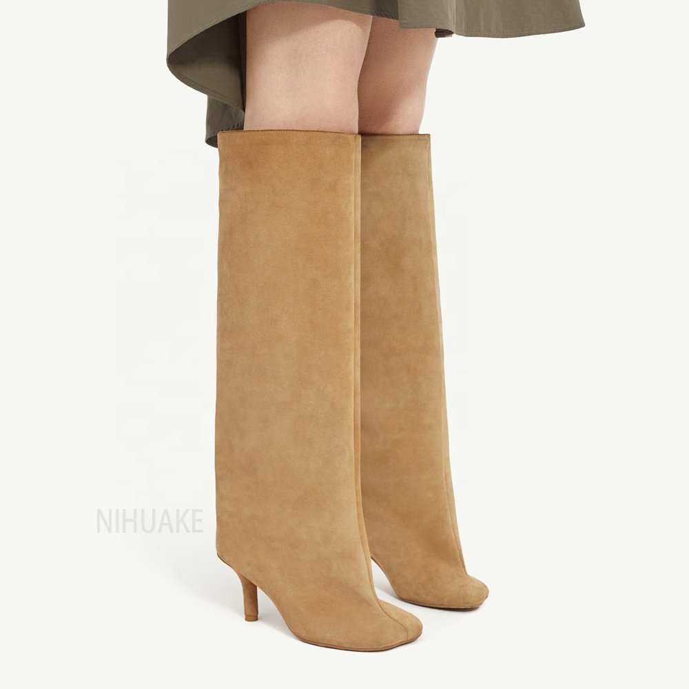 Latest Fall Winter High Heeled Knee High Boots Western Cowboy women Designer Boots