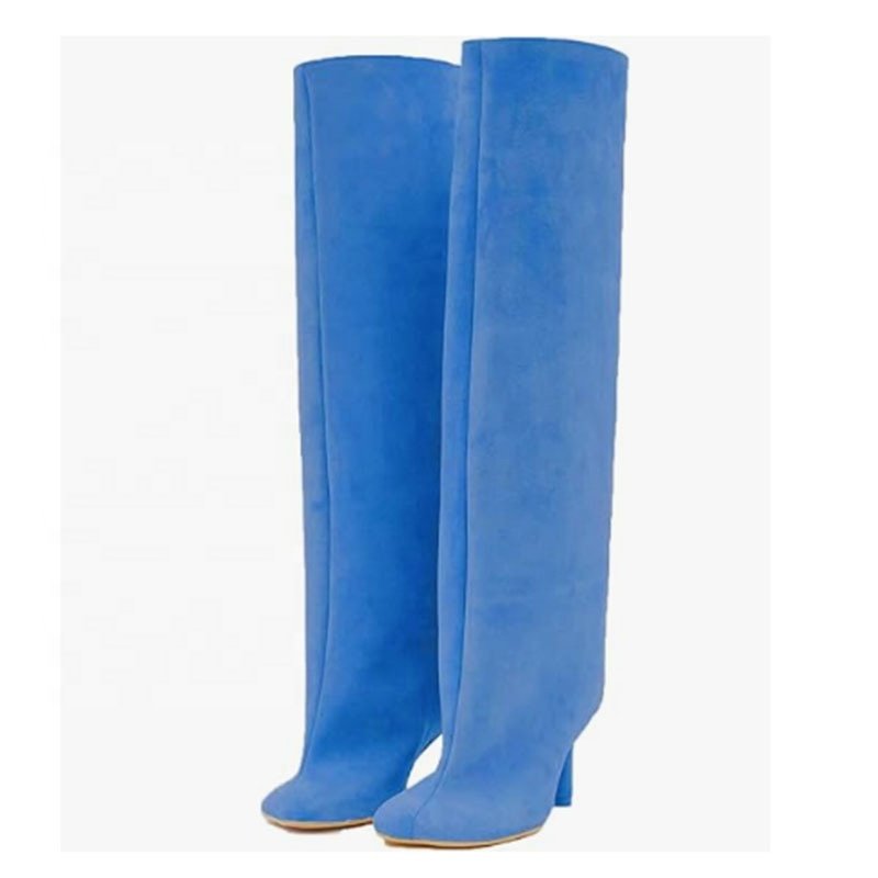 Latest Fall Winter High Heeled Knee High Boots Western Cowboy women Designer Boots