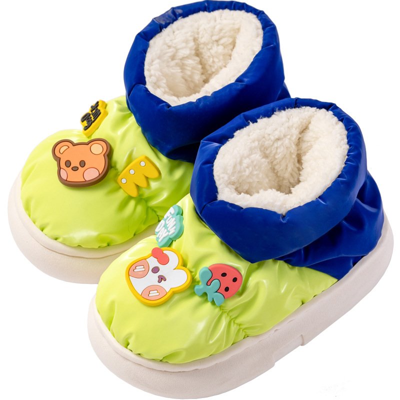 Cheerful Mario Parent-Child Cotton Shoes woman Couple Cotton Boots Waterproof Non-Slip Waterproof Outdoor Slippers