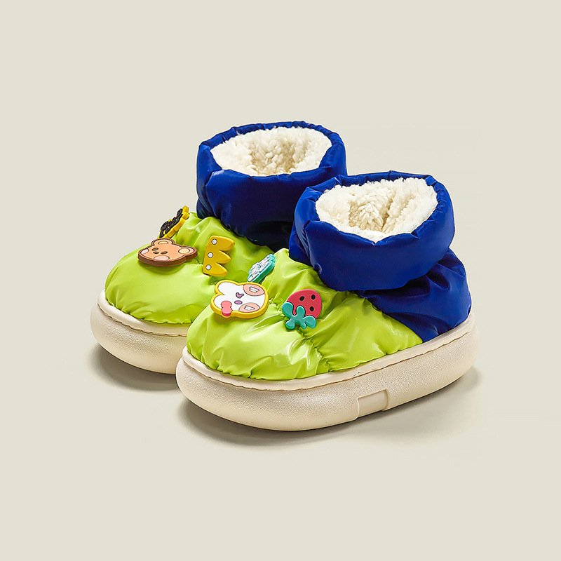 Cheerful Mario Parent-Child Cotton Shoes woman Couple Cotton Boots Waterproof Non-Slip Waterproof Outdoor Slippers