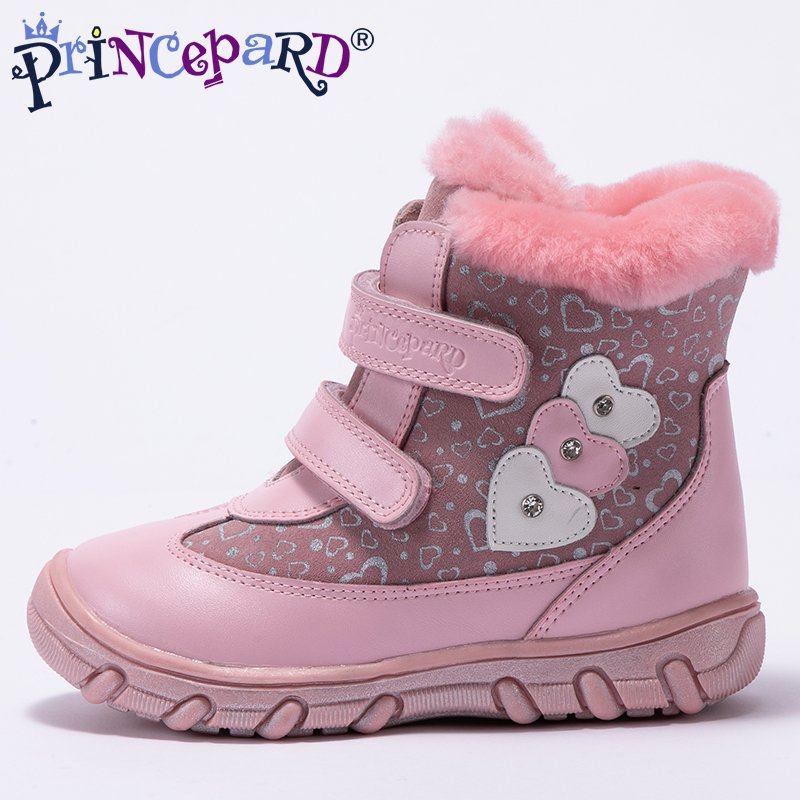 Princepard Pink Fashion Children Rubber Sole Shoes Kids Casual Orthopedic Boots For Girls