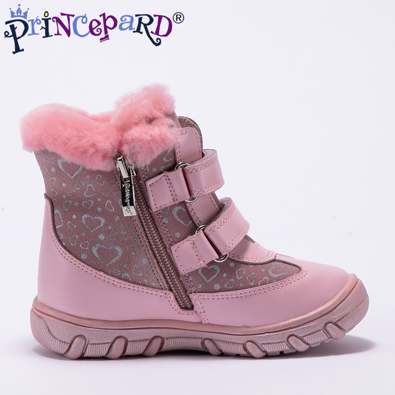 Princepard Pink Fashion Children Rubber Sole Shoes Kids Casual Orthopedic Boots For Girls
