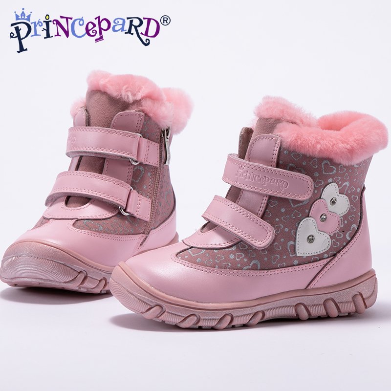 Princepard Pink Fashion Children Rubber Sole Shoes Kids Casual Orthopedic Boots For Girls